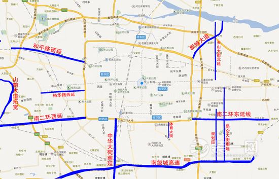 石家庄道路西延规划图